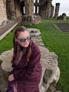 BJ Sikes in the ruins of Whitby Abbey